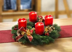 Adventskranz mit LED-Echtwachskerzen