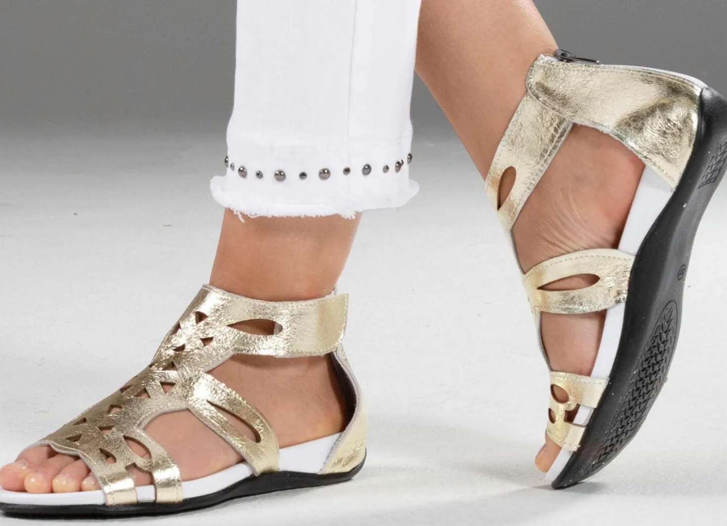 Andrea Conti, modische Damen-Sandalen, aus Leder