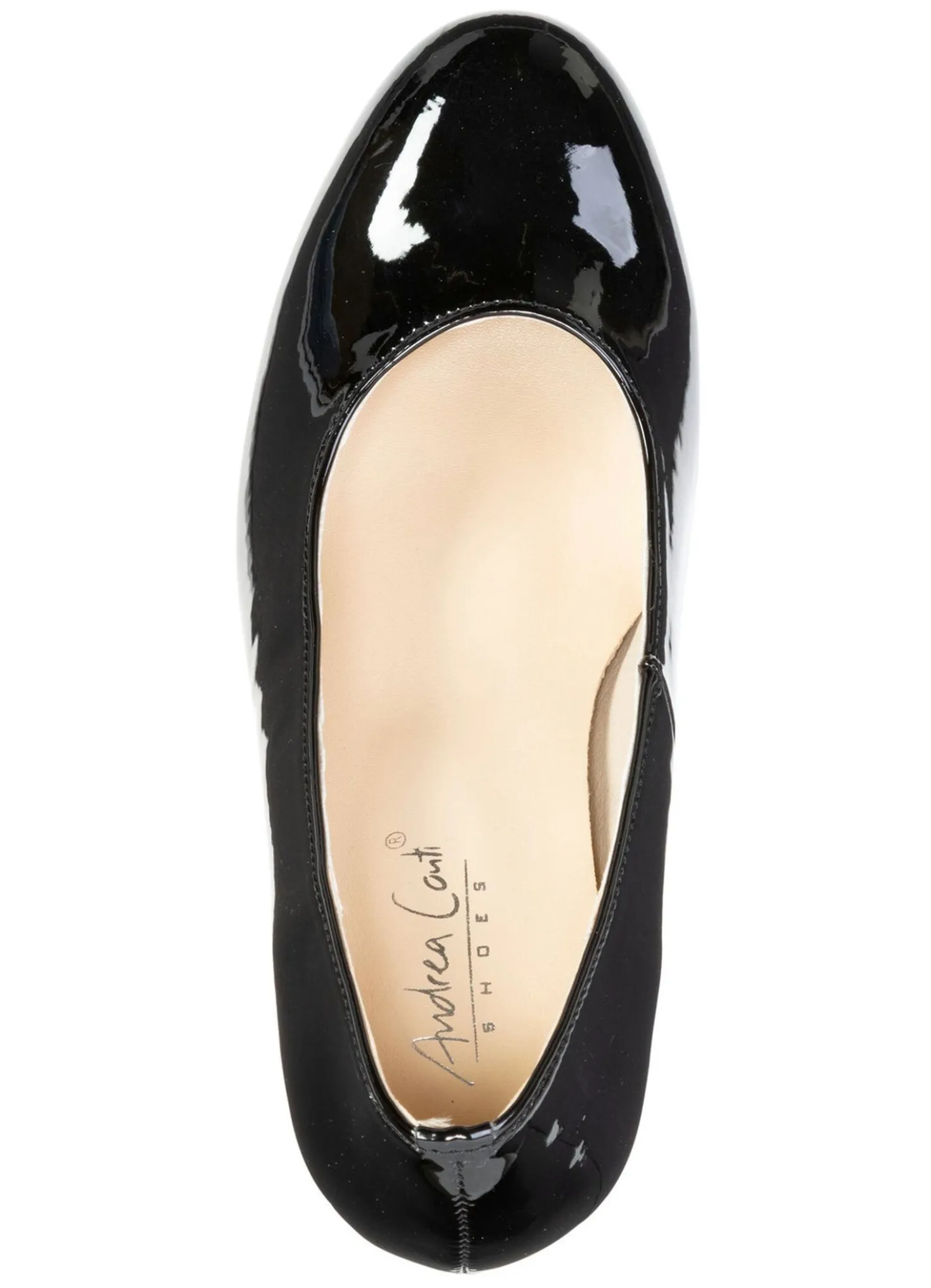 Andrea Conti, schicke Damen-Pumps, aus glänzendem Lackmaterial