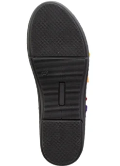 Andrea Conti Slipper mit bunten, dekorativ eingesetzten Gummizügen