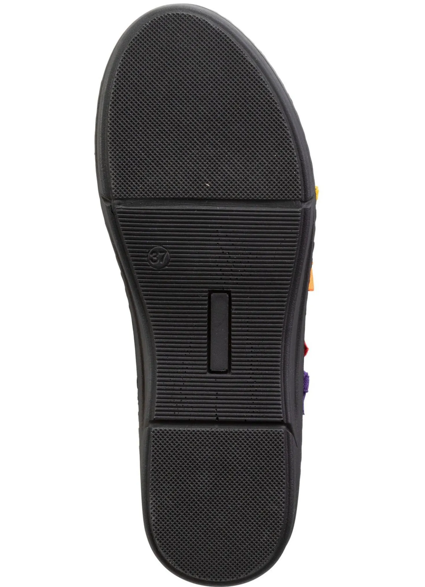 Andrea Conti Slipper mit bunten, dekorativ eingesetzten Gummizügen