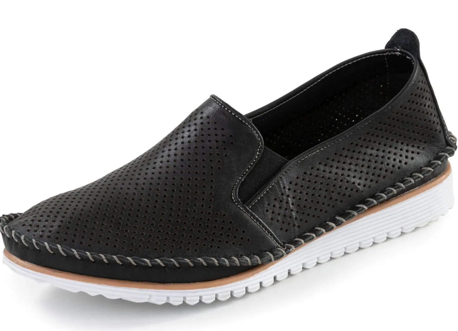Andrea Conti, sommerliche Damen-Slipper, Weite G, mit herausnehmbarem Fußbett