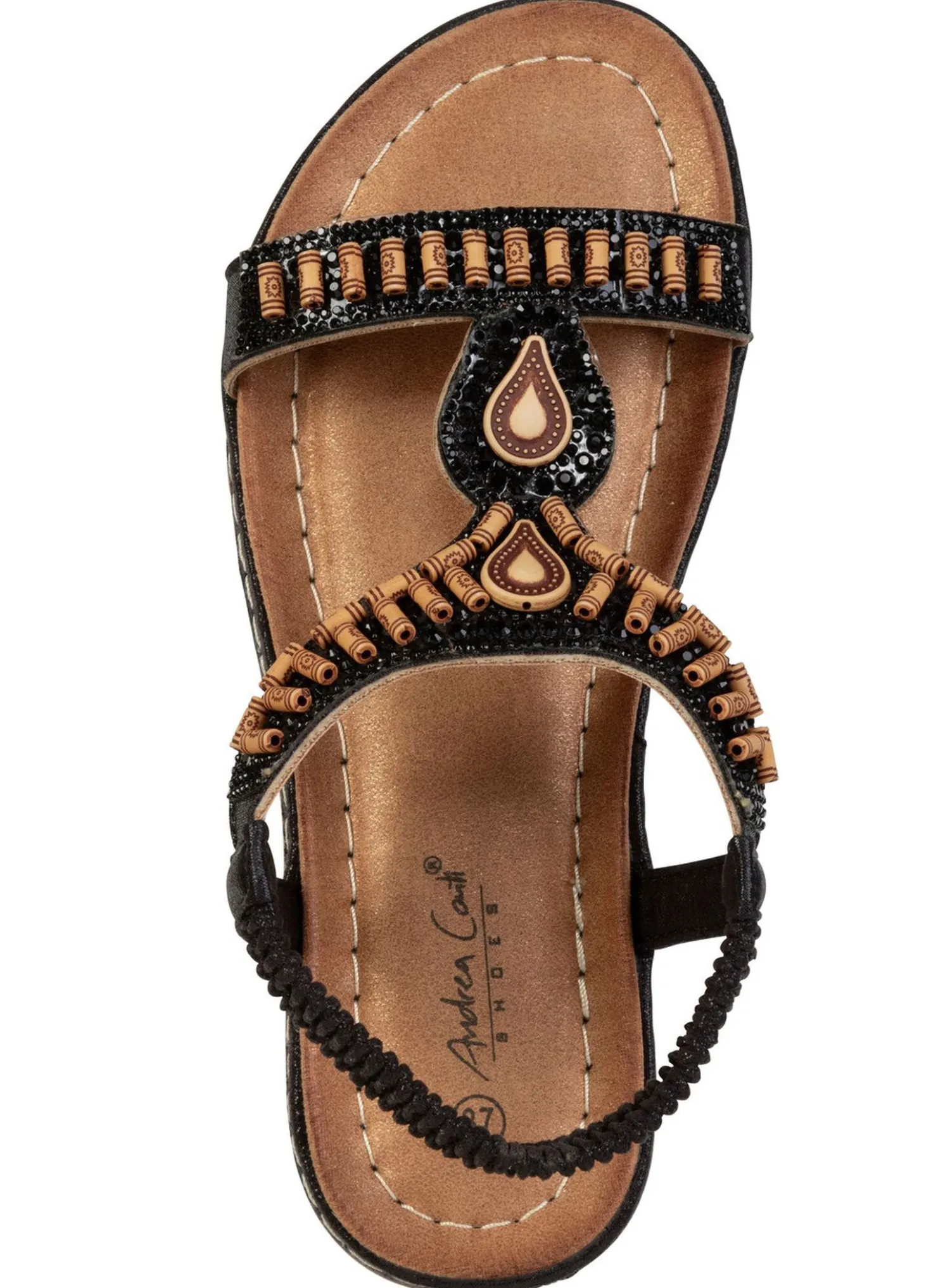 Andrea Conti, stylische Damen-Sandalen, Weite G, mit elastischem Fersenriemchen