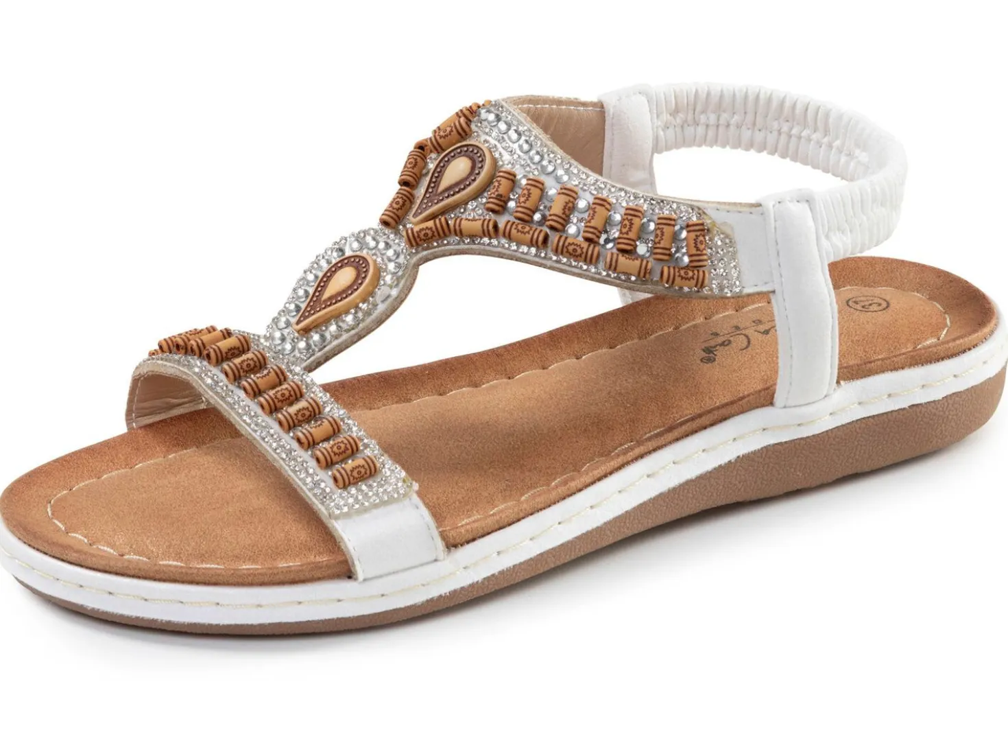 Andrea Conti, stylische Damen-Sandalen, Weite G, mit elastischem Fersenriemchen