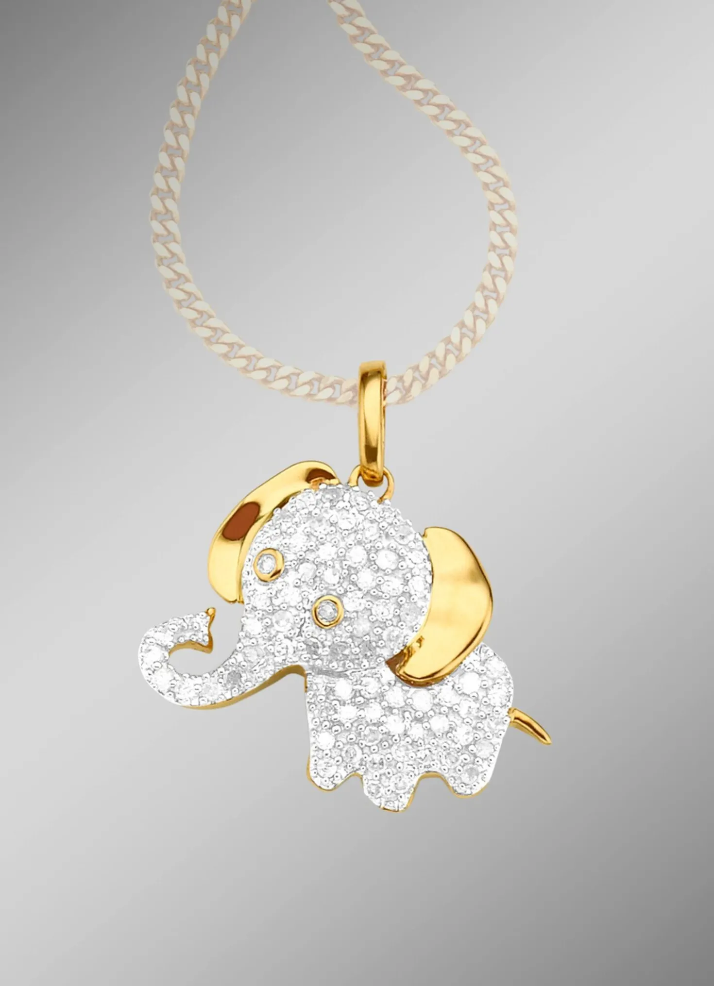 Anhänger Elefant mit 71 Diamanten