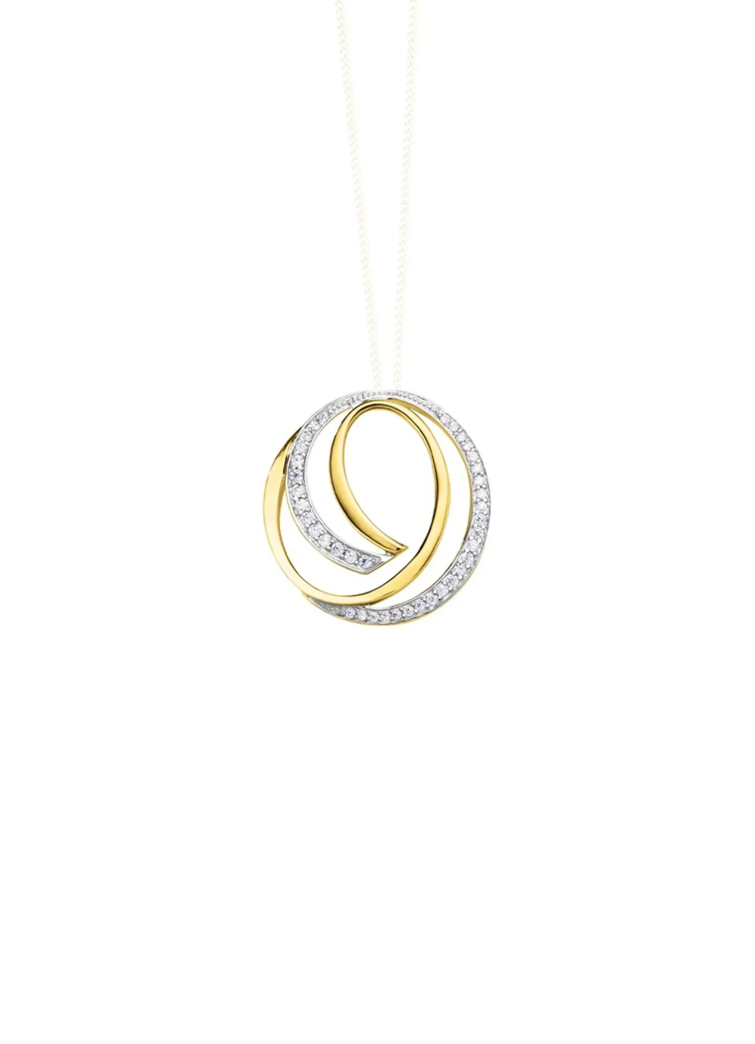 Anhänger in Bicolor mit Zirkonia
