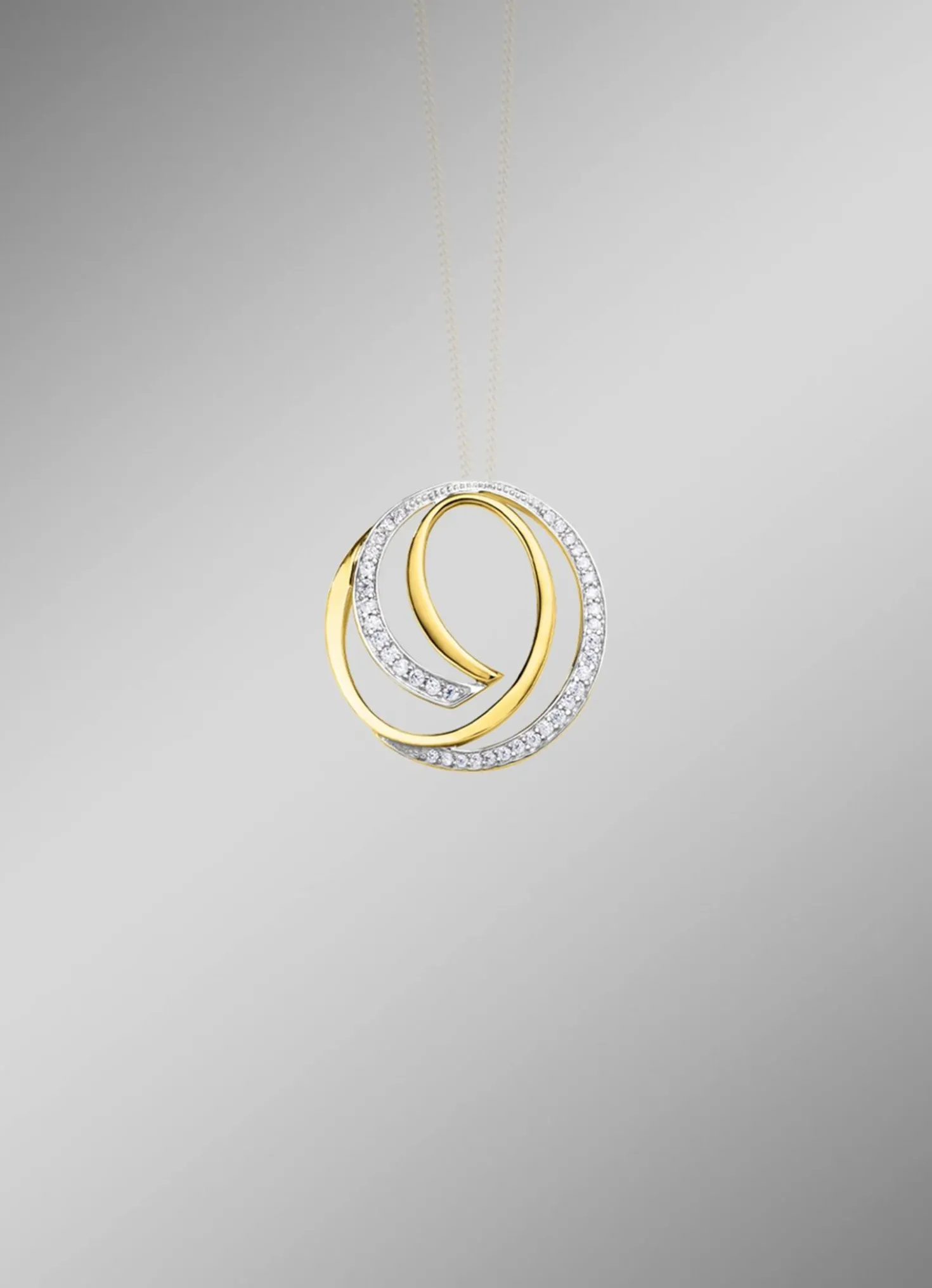 Anhänger in Bicolor mit Zirkonia
