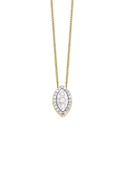 Anhänger mit 3 Brillanten, 20 Diamanten und Ankerkette
