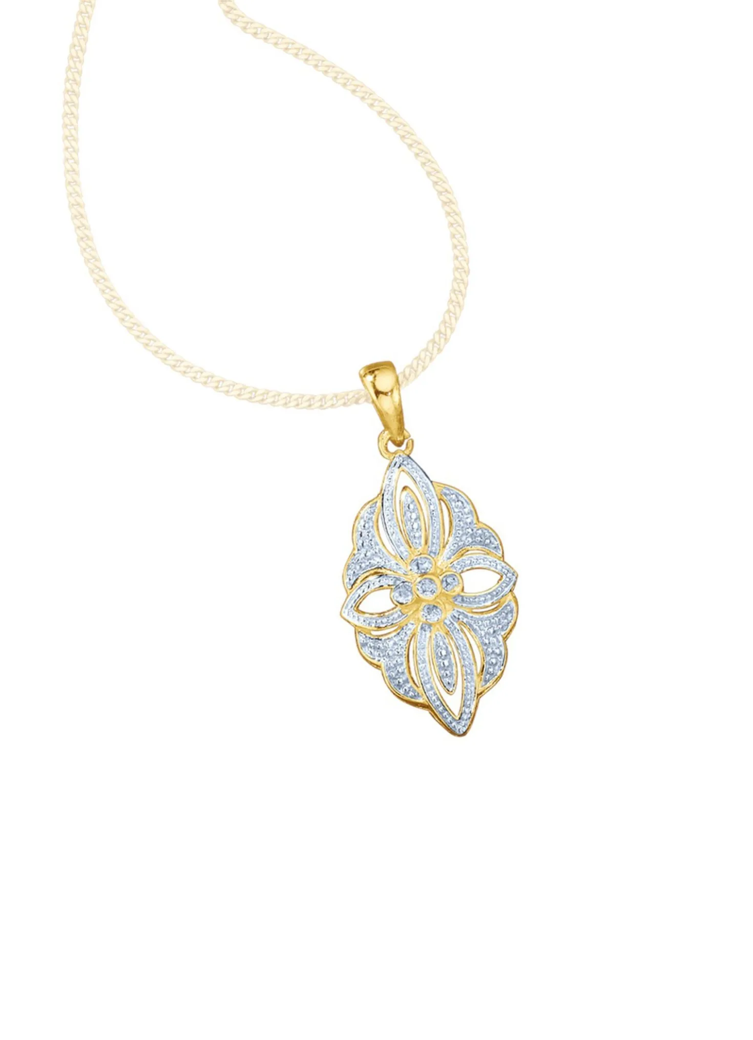 Anhänger mit Diamanten im Blumendesign