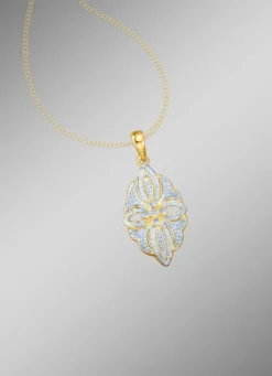 Anhänger mit Diamanten im Blumendesign