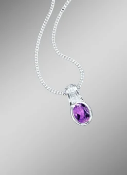 Anhänger mit echt Amethyst und synth. Zirkonia