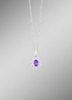 Anhänger mit echt Amethyst und synth. Zirkonia