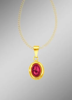 Anhänger mit echtem Rubin-Cabochon