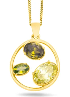 Anhänger mit echt Peridot und synth. Zirkonia
