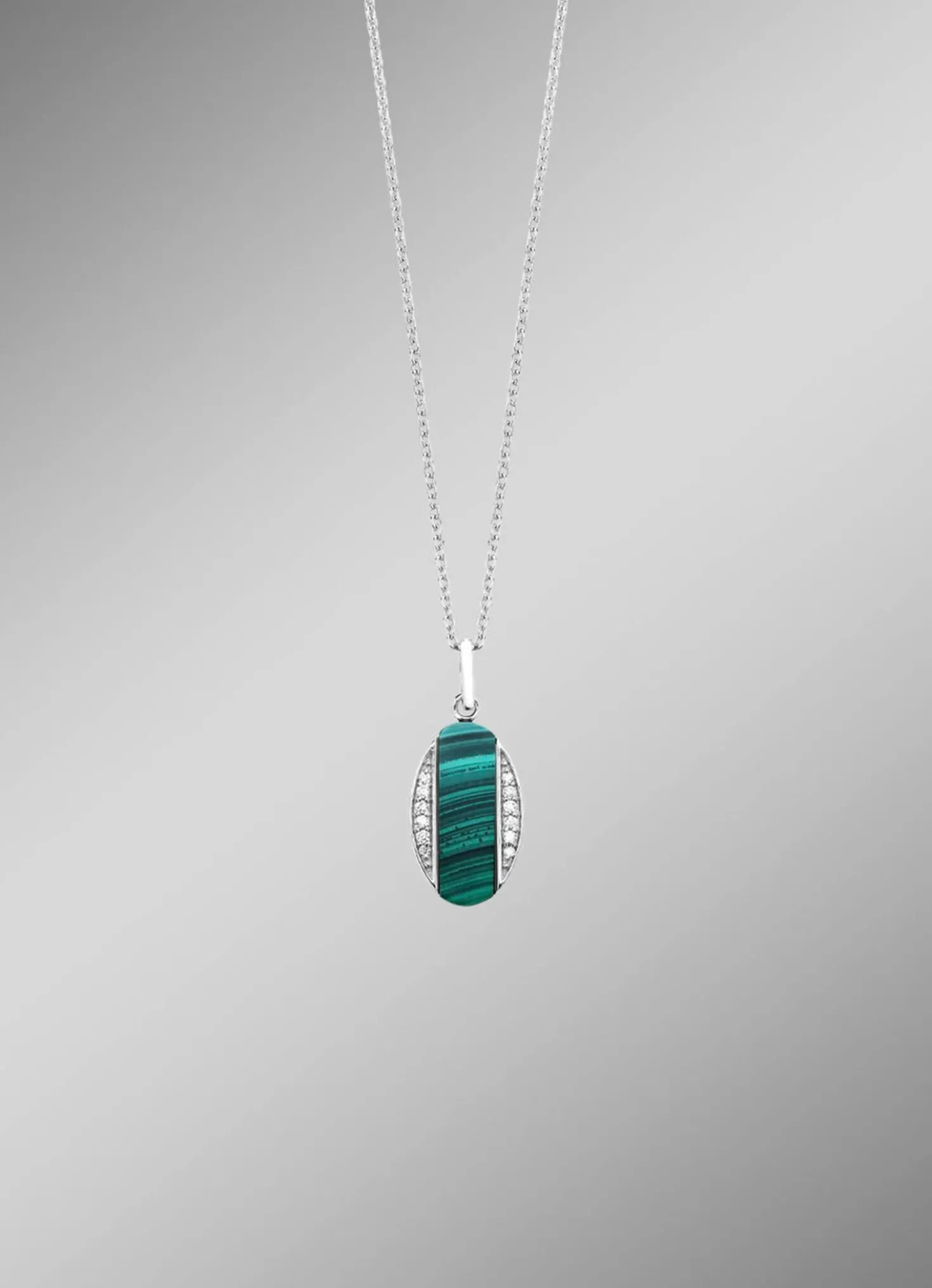 Anhänger mit Zirkonia und Malachit