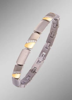 Armband in Bicolor mit synth. Zirkonia