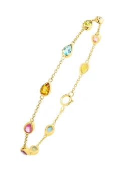 Armband mit funkelnden, echten Edelsteinen