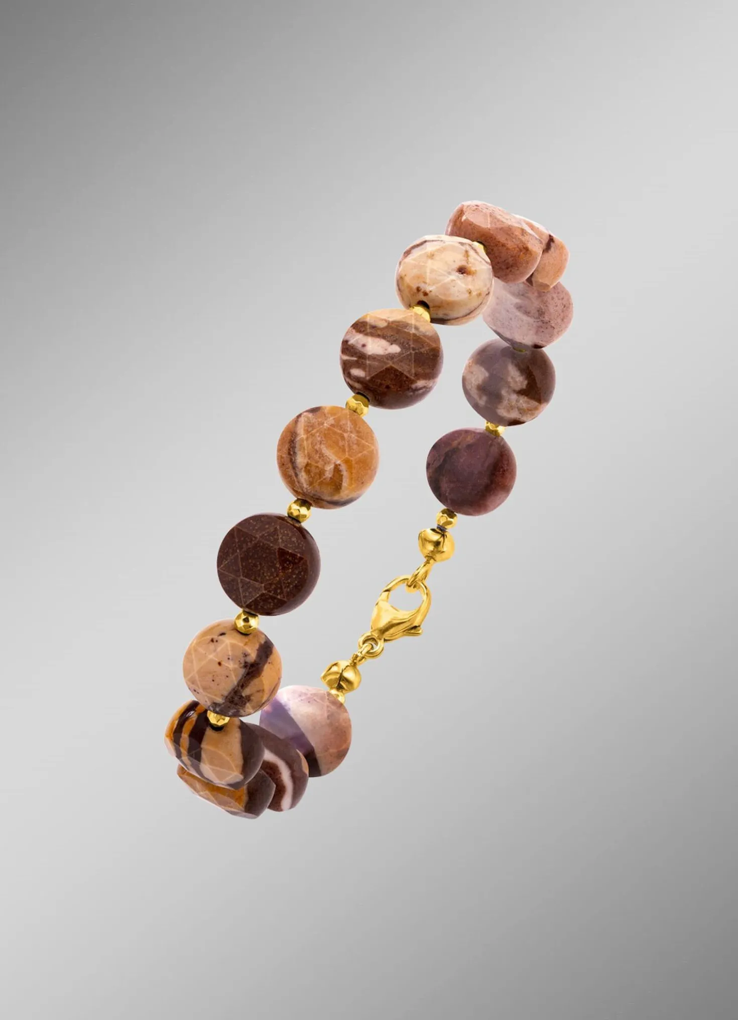 Armband mit Hämatit, beh., und Zebra-Jaspis