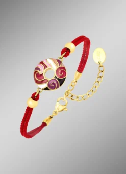 Armband mit Mosaik in Rot- und Pinktönen
