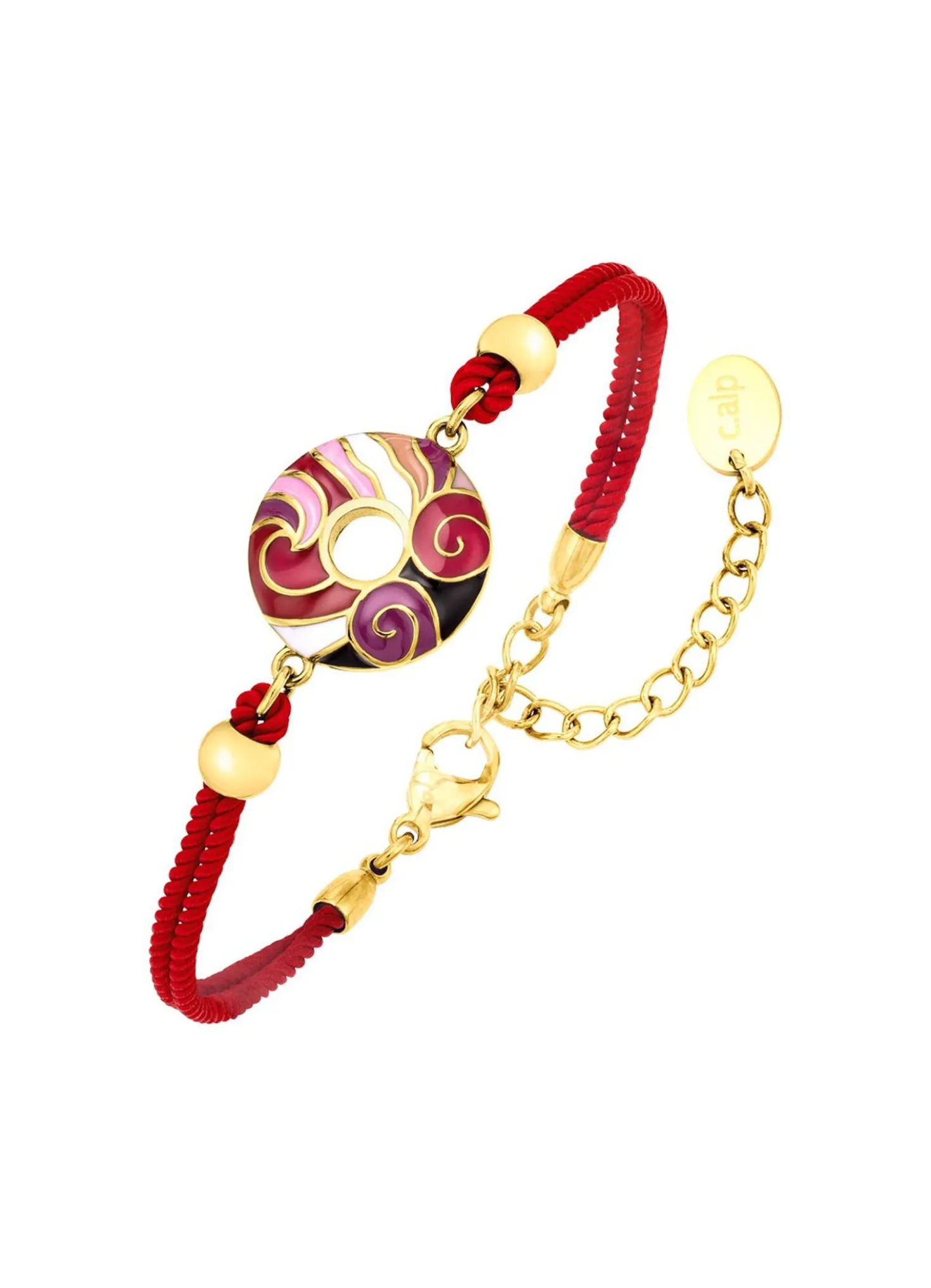 Armband mit Mosaik in Rot- und Pinktönen
