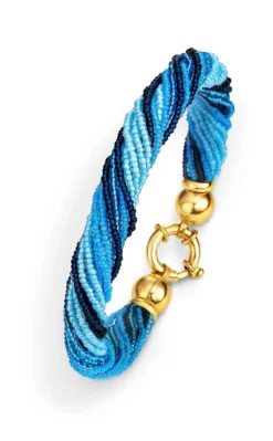 Armband mit Muranoglas in Blautönen