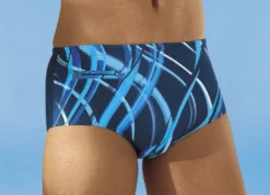 Badehose in höherer Slipform mit Reißverschlusstasche