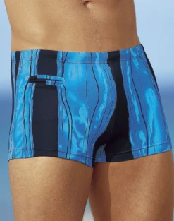Badehose in Kastenform mit Reißverschlusstasche