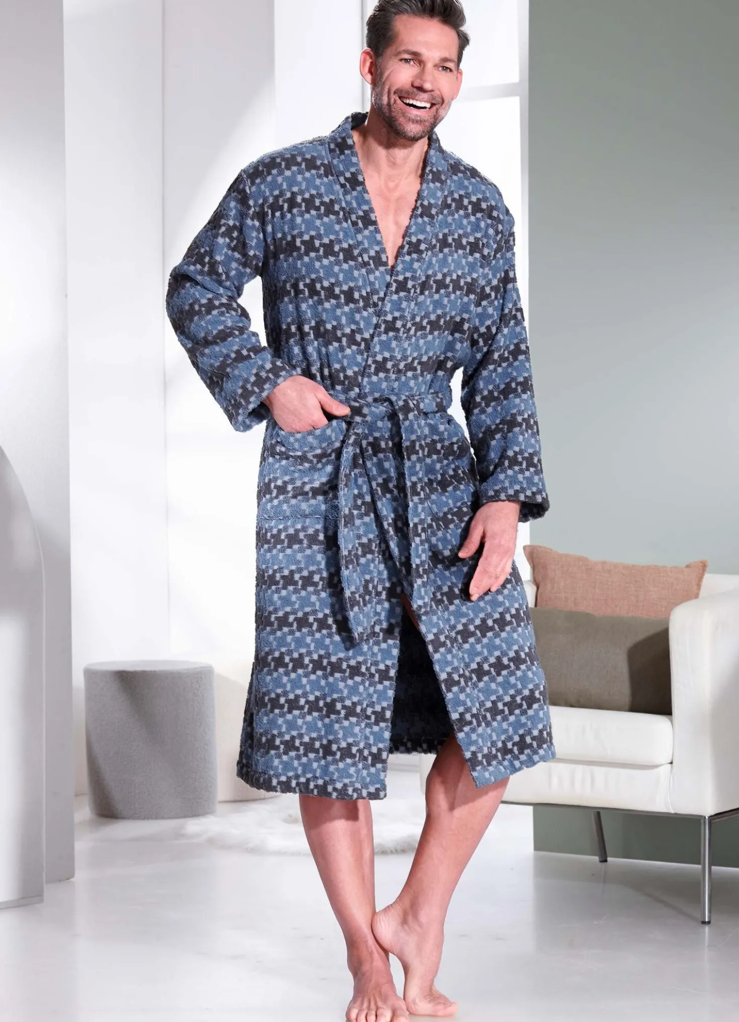 Bademantel in Kimono-Form
