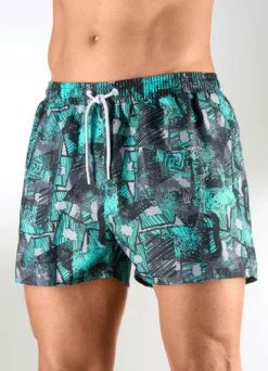 Badeshorts mit Seitentaschen, Microfaser