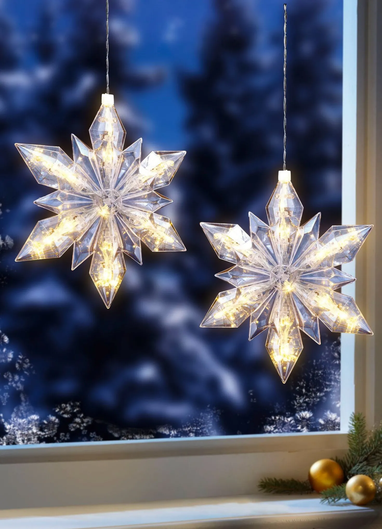 Batteriebetriebener LED-Weihnachtsstern, 2er-Set