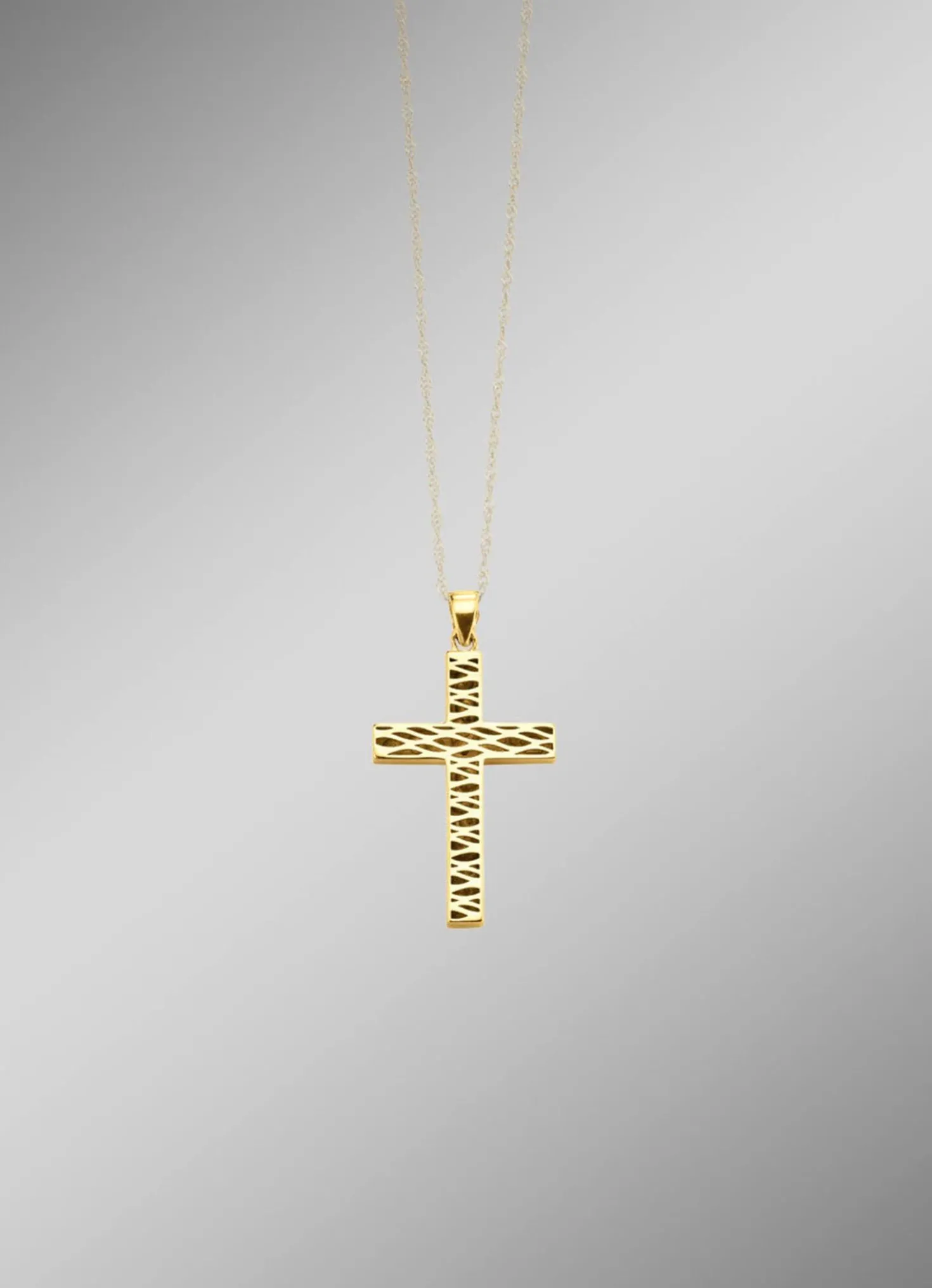 Beidseitig tragbarer Kreuz-Anhänger mit synth. Zirkonia