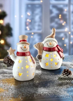 Beleuchtete Schneemänner, 2er-Set