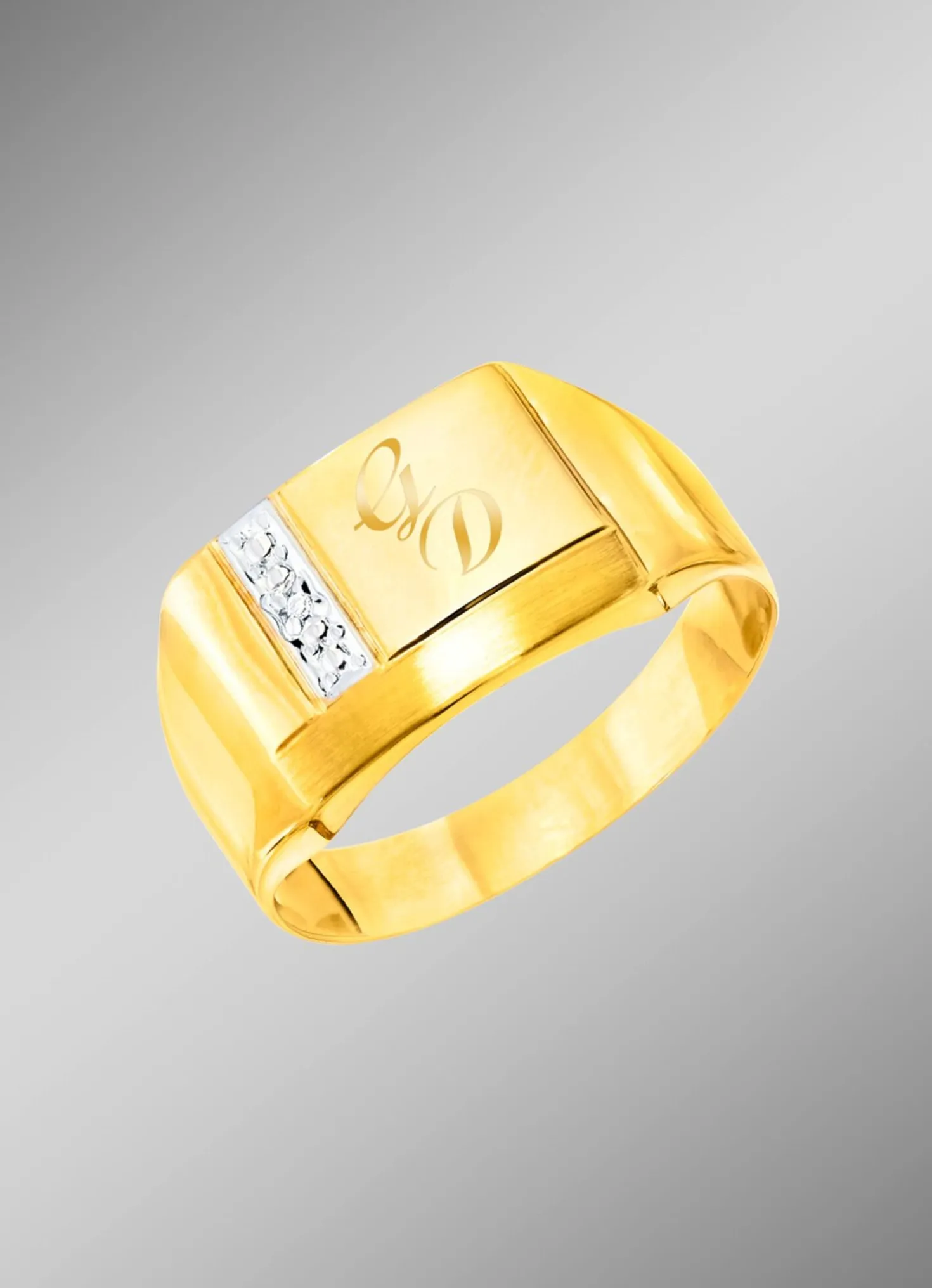 Beliebter Herrenring in Bicolor, mit Diamant