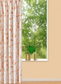 Übergardine mit Blättermotiv