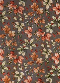 Übergardine mit Blättermotiven