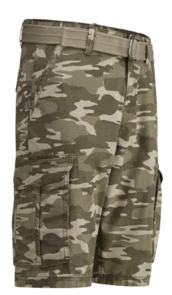 Bermudas mit Gürtel und Cargotaschen in 2 Farben