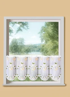 Bestickter Kurzstore mit Schmetterlings-Motiven