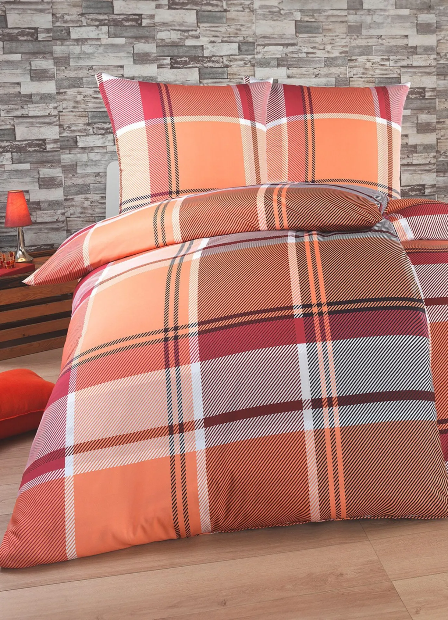 Bettwäsche-Garnitur in Polycotton-Biber-Qualität