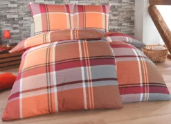 Bettwäsche-Garnitur in Polycotton-Biber-Qualität