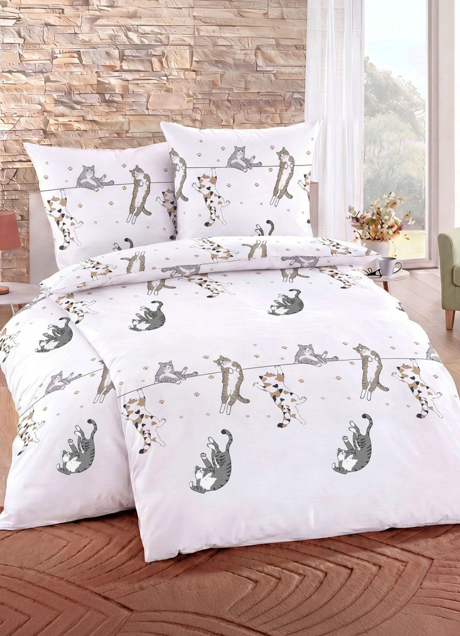 Bettwäsche-Garnitur in Polycotton-Qualität