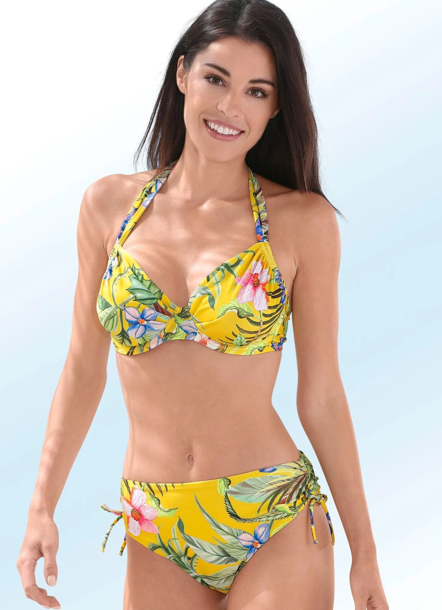 Bikini mit Bügel, Höschen seitlich raffbar