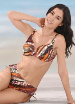 Bikini mit Bügel, schalenlos, seitlich raffbar
