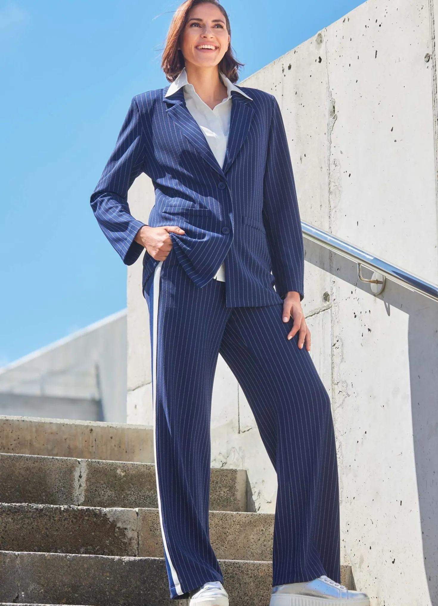 Blazer mit Nadelstreifen
