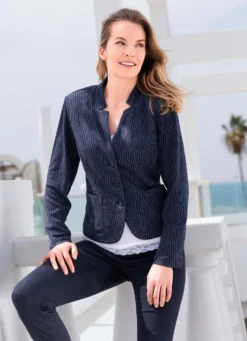 Blazer mit Streifen-Dessin