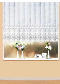 Blumenfenster-Store mit Automatikfaltenband