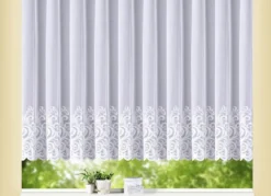 Blumenfenster-Store mit geradem Abschluss