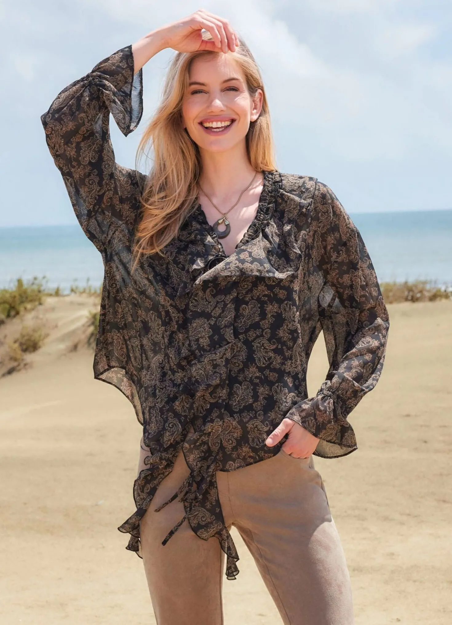 Bluse im Paisley-Print-Dessin