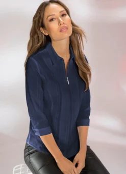 Bluse mit Hemdkragen