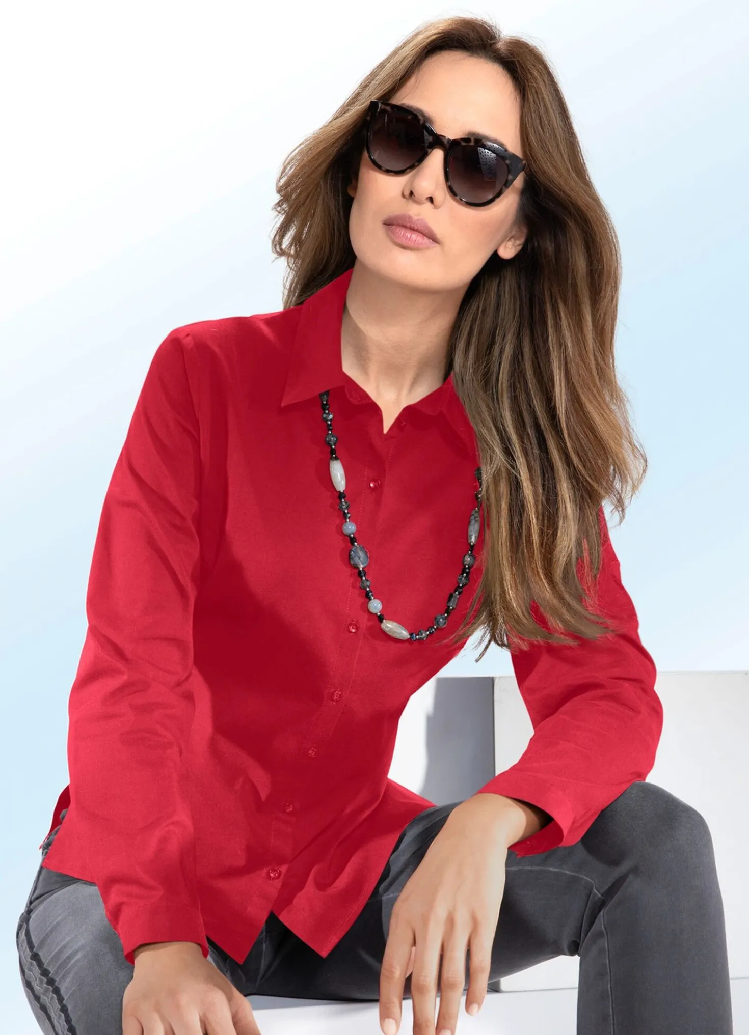 Bluse mit Hemdkragen
