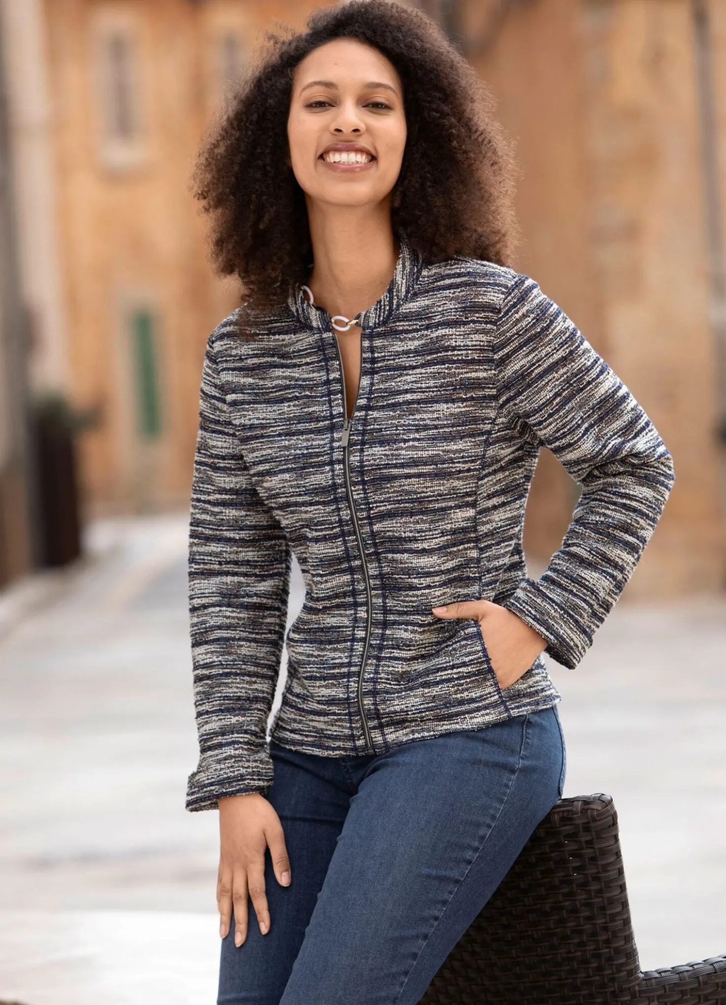 Blusenjacke aus Bouclé